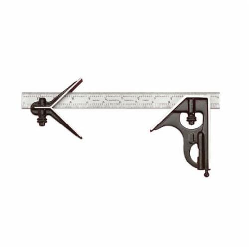 Starrett® C33HC-12-4R Combination Square Set, 3 Pieces, 12 in L, Forged Steel Blade, Square/Center Head